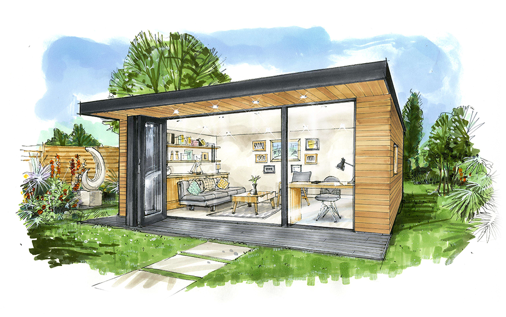 The Dawn room sketch from the garden rooms signature range