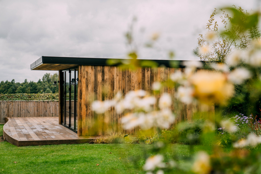 Timber-clad garden room exterior